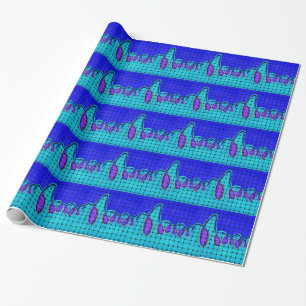 Papel De Presente Azul Francês Abstrato com Textura Tecida