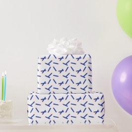 Papel De Presente Azul, Laranja Dart Guerra Feliz Aniversário