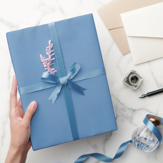 Papel De Presente Azul Médio Texturizado (Presentear)
