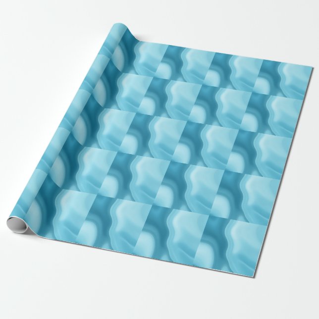 Papel De Presente Azul Patina Gradiente Abstrato de Brilho Suave (Desenrolado)
