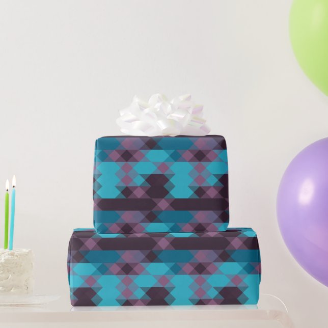Papel De Presente azul pavão, roxo, azul topázio e trovão (Presentes para festas)