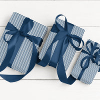 Azul Prussiano Elegante e fino branco com risca