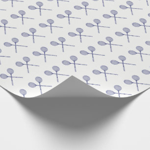 Papel De Presente Azul Raquetas Esmagadas Cruzadas