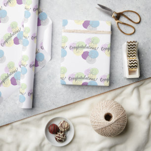 Papel De Presente Azul Roxo Parabéns Graduação