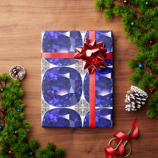 Papel De Presente Azul Sapphire (Presente de Natal)