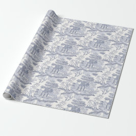 Papel De Presente Azul selvagem na Cinza Travesseiro lombar azul
