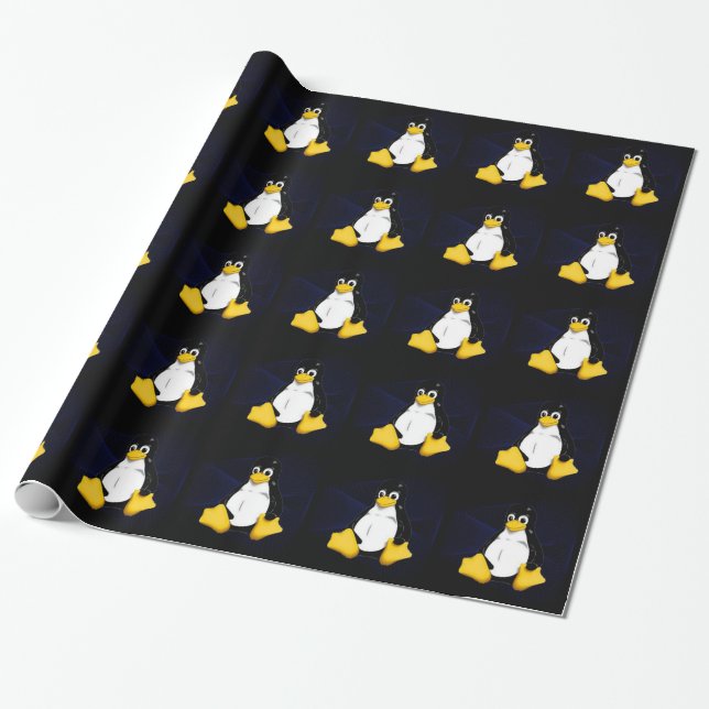 Papel De Presente Azul Sobel de TUX (Desenrolado)