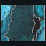 Papel De Presente Azul Teal e Prata Ágata Brilho Falso<br><div class="desc">Este papel de embrulho elegante e glamoroso é versátil e pode ser usado para dar presentes ou projetos de arte e artesanato. É ideal para qualquer ocasião, como aniversários, casamentos, chá de noiva, chá de bebê, aniversários de casamento ou presentes em geral. Apresenta ágata de mármore azul-teal em um fundo...</div>