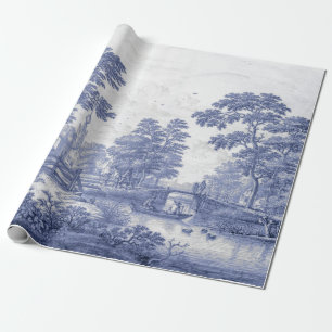 Papel De Presente Azul, Toile - Vintage - desoupágina francesa
