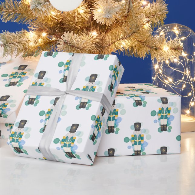 Papel De Presente Azul tradicional e pirata de Natal verde (Feriados)