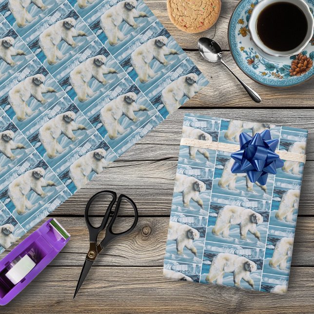 Papel De Presente Azul-Urso Polar Ártico (Criador carregado)