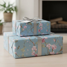 Azul Vintage Floral de Chinoiserie 