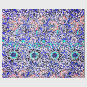 Papel De Presente Azul vintage rosa Corncockle de William Morris