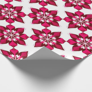 Papel De Presente ❄ Azulejo de Neve Geométrico Rosa de Inverno ❄