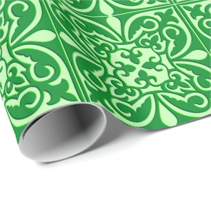 Papel De Presente Azulejo marroquino - verde esmeralda