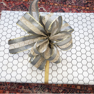 Papel De Presente Azulejo preto e branco moderno