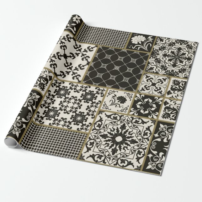 Papel De Presente Azulejo sem falhas com o Islã, árabe, indiano (Desenrolado)