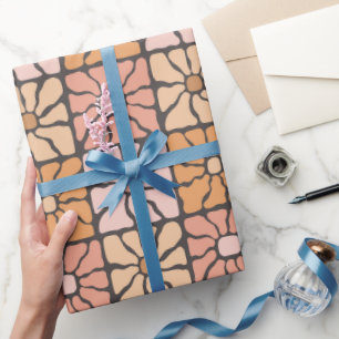 Papel De Presente Azulejos de Margarida Retro