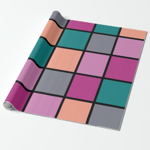 Papel De Presente Azulejos de tendências coloridos