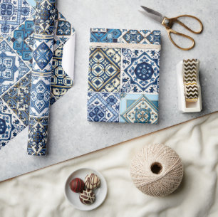 Papel De Presente Azulejos do Mediterrâneo, Portugal, Azulejo, Majol