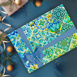 Papel De Presente Azulejos do Mediterrâneo siciliano