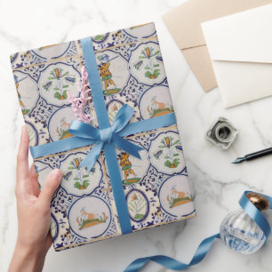 Papel De Presente Azulejos Holandeses Antigos Delft do Século XVII a