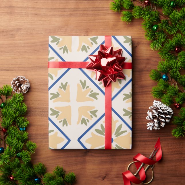 Papel De Presente Azulejos italianos (Presente de Natal)