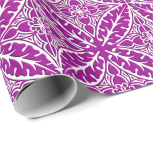 Papel De Presente Azulejos marroquinos - ametista roxo e branco