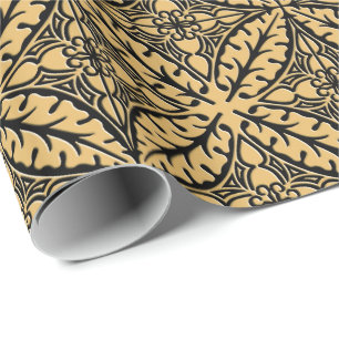 Papel De Presente Azulejos marroquinos - tan e preto do camelo