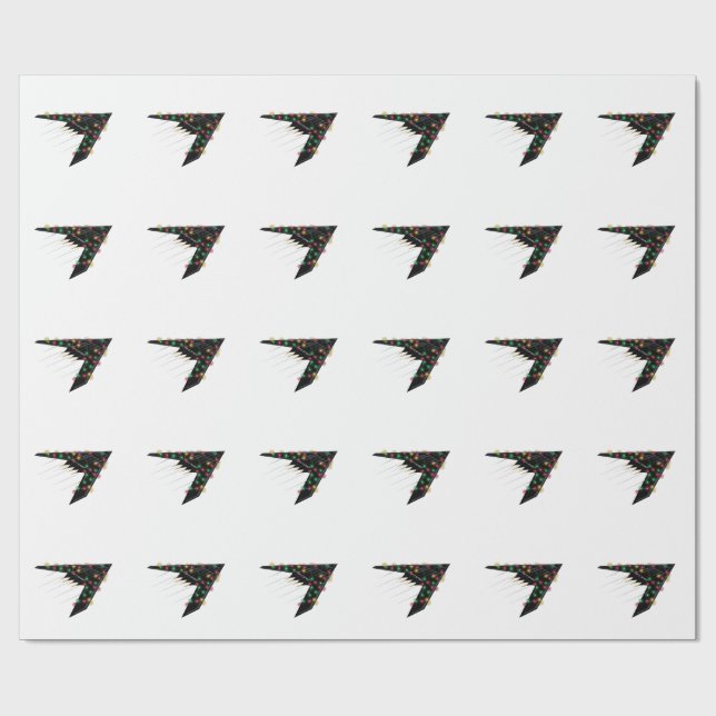 Papel De Presente B2 Espírito Natalino Avião a Jato Digital Stealth  (Aberto)