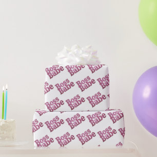Papel De Presente Babe do chefe rosa brilhante