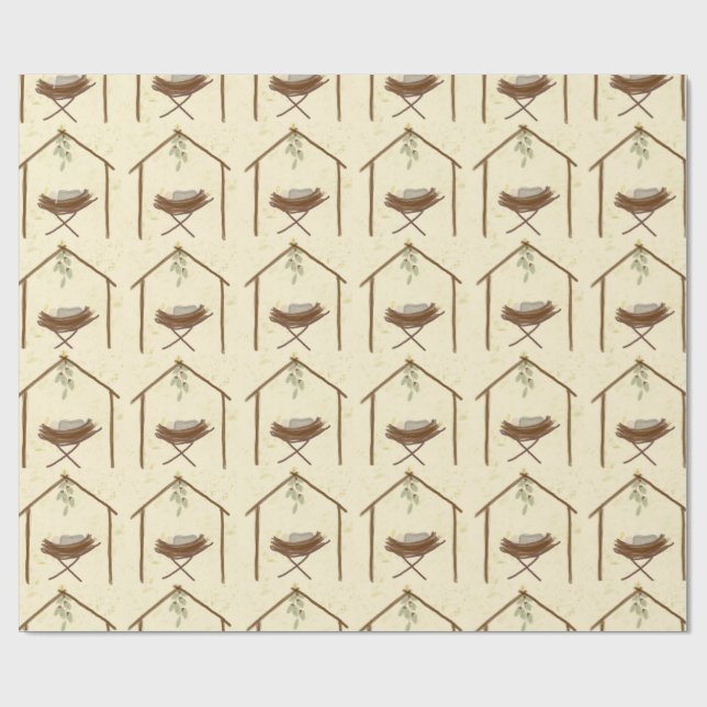 Papel De Presente Babe in a manger Christmas wrap (Aberto)