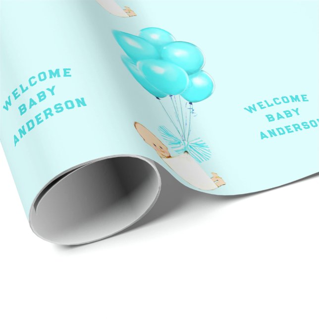 Papel De Presente Baby Boy Blue (Ponta do rolo)