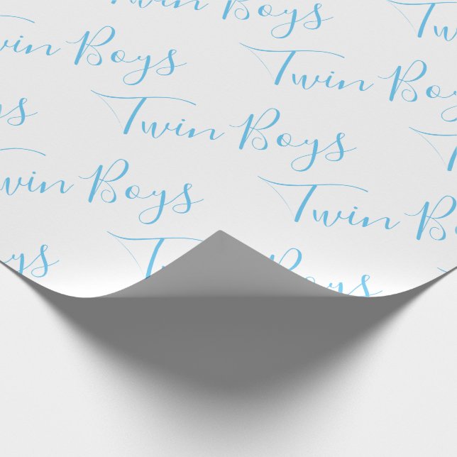 Papel De Presente Baby Boy Script Blue Twin Boys Baby (Ponta)