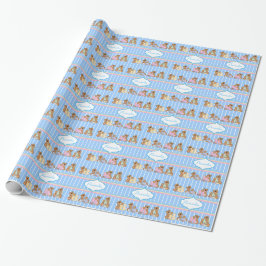 Papel De Presente Baby Boy Teddy Bears