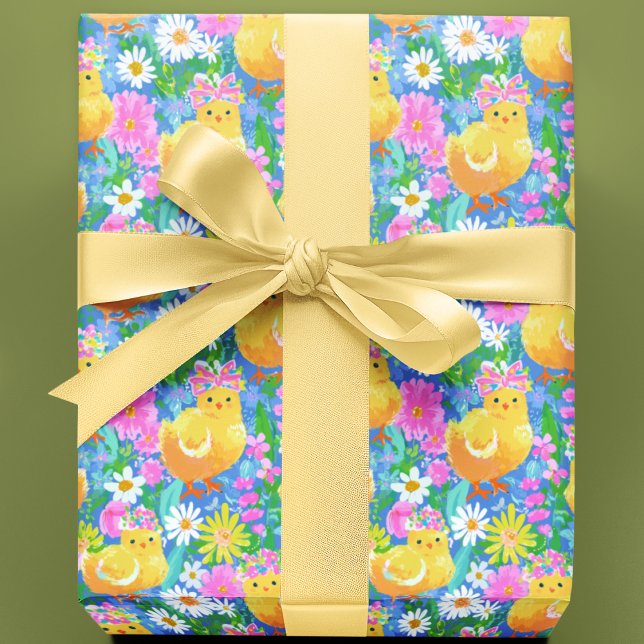 Papel De Presente Baby Chicks Pattern | Easter Wrapping Paper (Criador carregado)