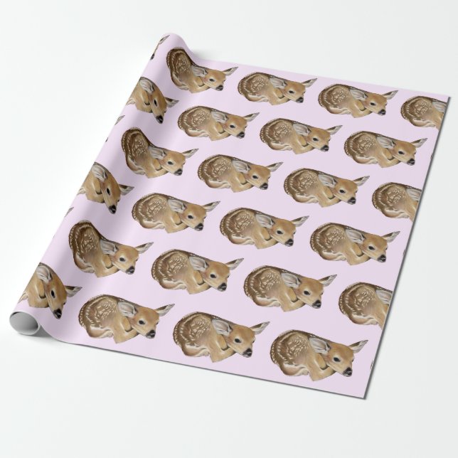 Papel De Presente Baby Deer Fawn (Desenrolado)