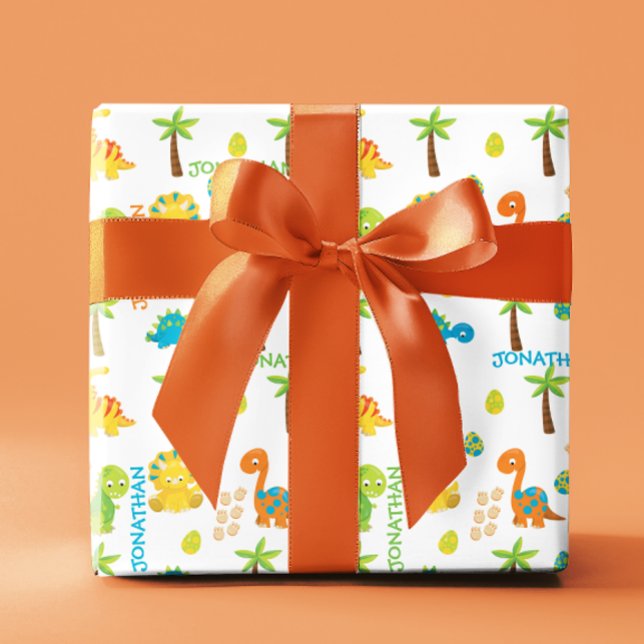 Papel De Presente Baby Dinosaur Jurassic Personalizado (Criador carregado)
