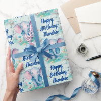 Baby Elephant Boys Personalizado Aniversário