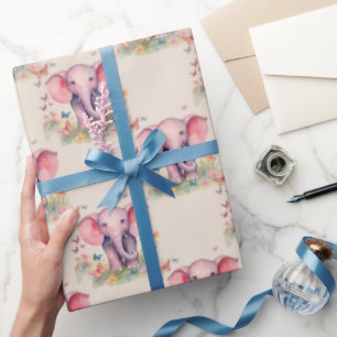 Papel De Presente Baby Elephant Girl