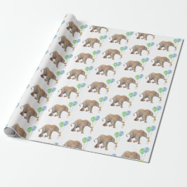 Papel De Presente Baby Elephant green & blue balloon Gift Wrapping