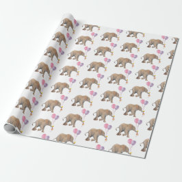 Papel De Presente Baby Elephant pink & violet balloon Gift Wrapping