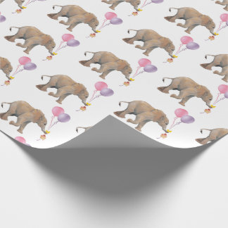 Papel De Presente Baby Elephant pink & violet balloon Gift Wrapping