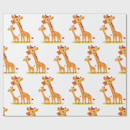 Papel De Presente Baby Giraffe Wrapper paper