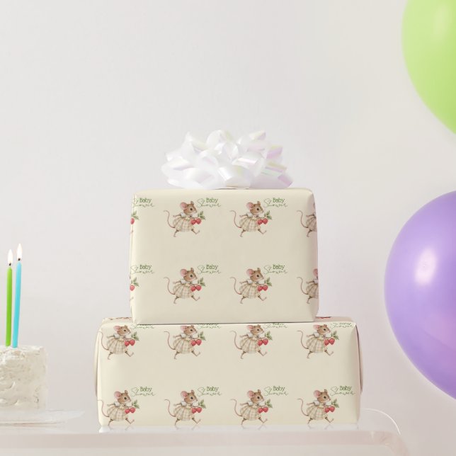 Papel De Presente Baby Girl Woodland Animal Shower (Presentes para festas)