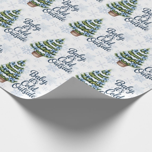 Papel De Presente Baby, It’s Cold Outside Winter Boy Baby Shower (Ponta)