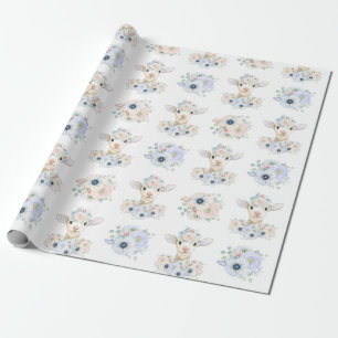 Papel De Presente Baby Lamb Azul Cor-de-rosa Sexo Revolução Neutra