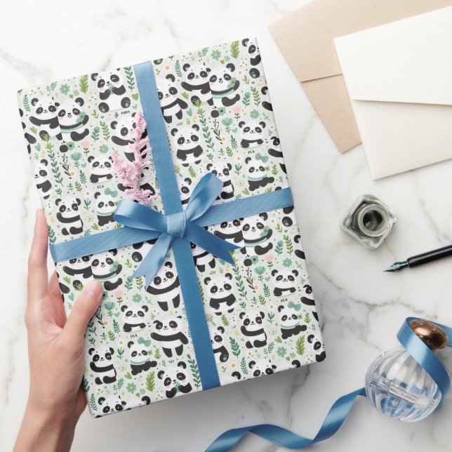 Papel De Presente Baby Panda Pattern (Presentear)