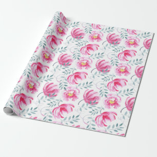 Papel De Presente Baby Pink English Rosas