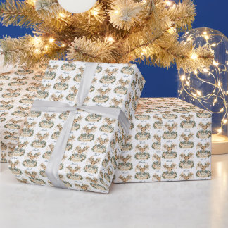 Papel De Presente Babys erstes Weihnachten mit süßem Rehkitz